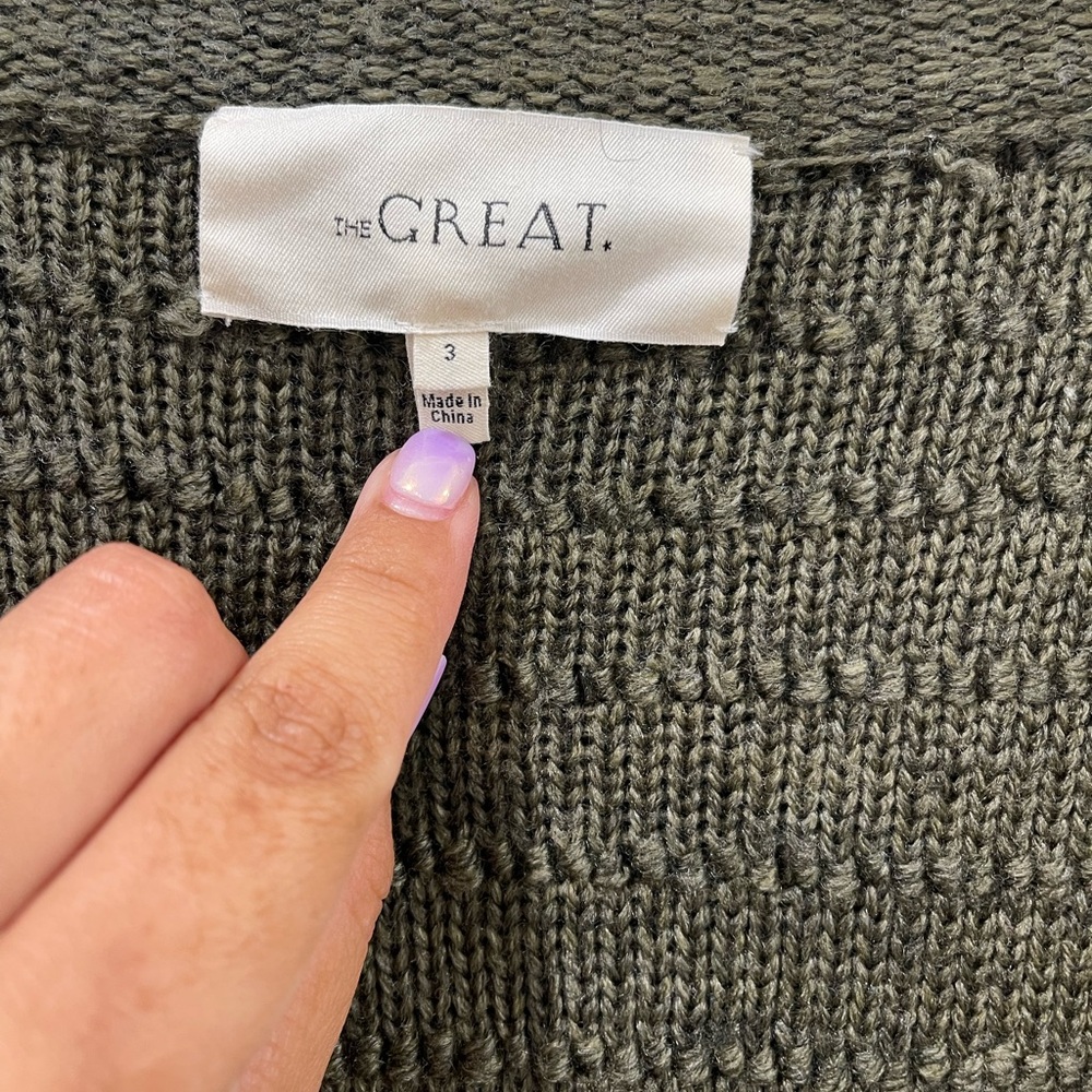 The Great Short Monster Cardigan Green Size 3 Large - Picture 2 of 5